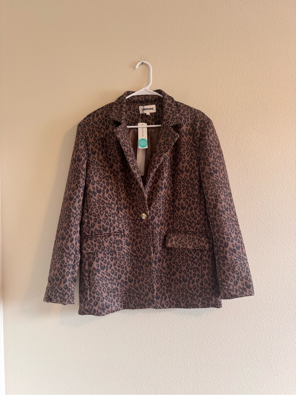 NWT Vigoss Leopard Print Blazer Jacket - Brown & Black